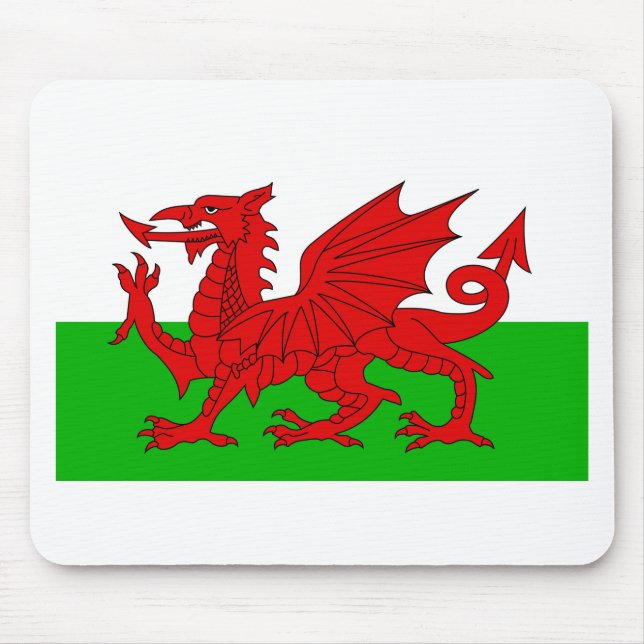Welsh/Wales Flagga - Cymru High Quality Image Musmatta (Framsidan)