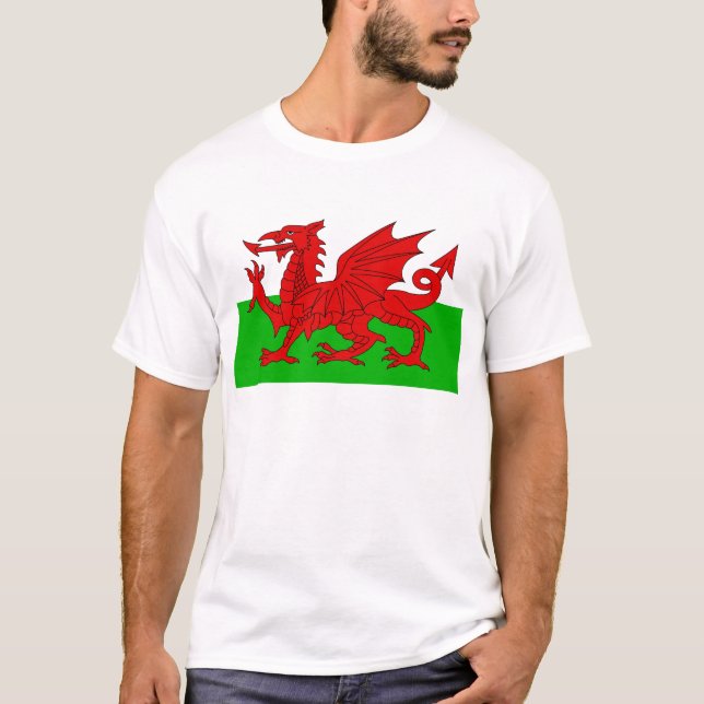Welsh/Wales Flagga - Cymru High Quality Image T Shirt (Framsida)