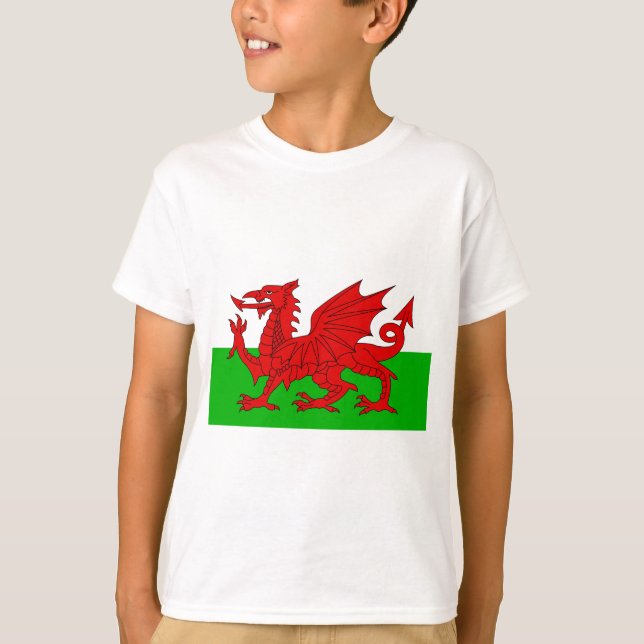 Welsh/Wales Flagga - Cymru High Quality Image T Shirt (Framsida)