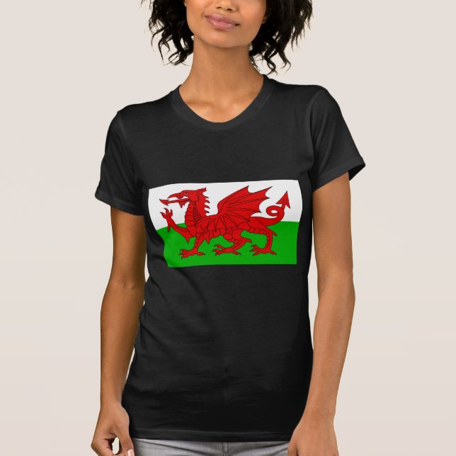 Welsh/Wales Flagga - Cymru High Quality Image T Shirt (Framsida)