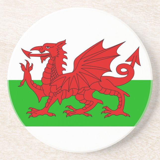 Welsh/Wales Flagga - Cymru High Quality Image Underlägg (Framsidan)