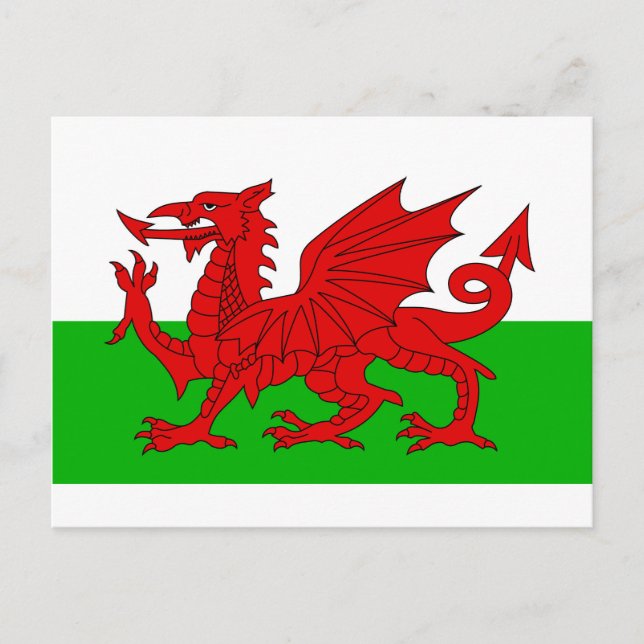 Welsh/Wales Flagga - Cymru High Quality Image Vykort (Framsida)
