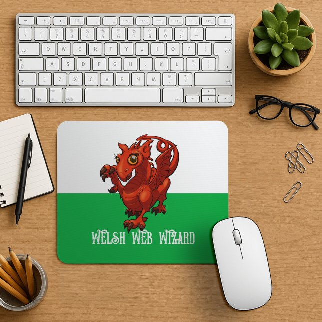Welsh Webben Wizard Red Dragon Wales Tecknad Musmatta (Skapare uppladdad)