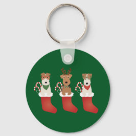 Welsh Wire Fox Terrier Hundar jul Nyckelring