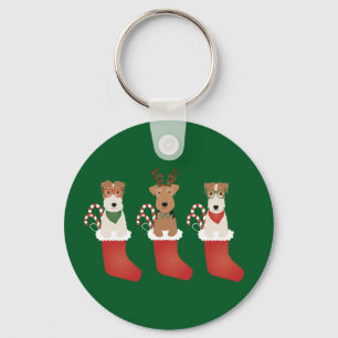 Welsh Wire Fox Terrier Hundar jul Nyckelring