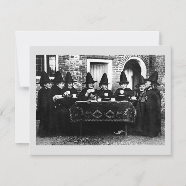 Welsh Witches with Tea Crone Teatime Inbjudningar (Framsida)
