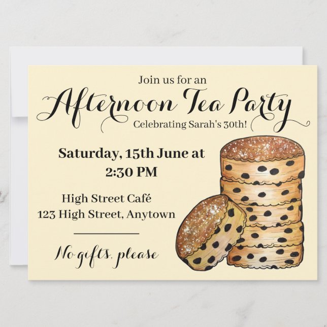 Welshcakes Waleskakor Afternoon Tea Brittisk Mat Inbjudningar (Framsida)