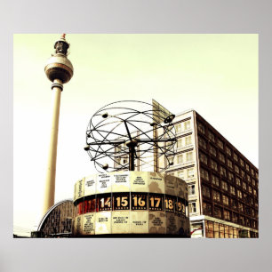 Weltzeituhr Fernsehturm Berlin Poster