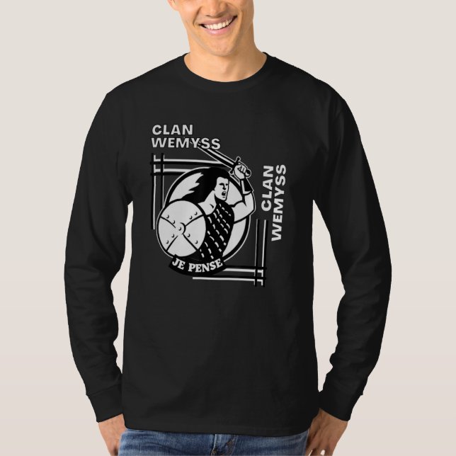 Wemyss Clan Gaeliska valspråk Svärdman T Shirt (Framsida)