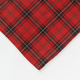 Wemyss Klan Red och Black Tartan Fleecefilt