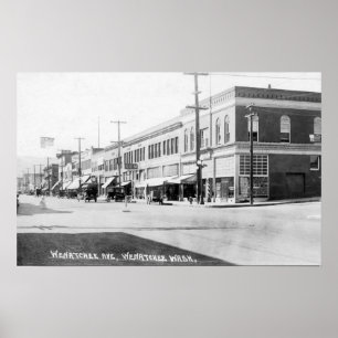 Wenatchee WashingtonView av den Wenatchee avenyn Poster