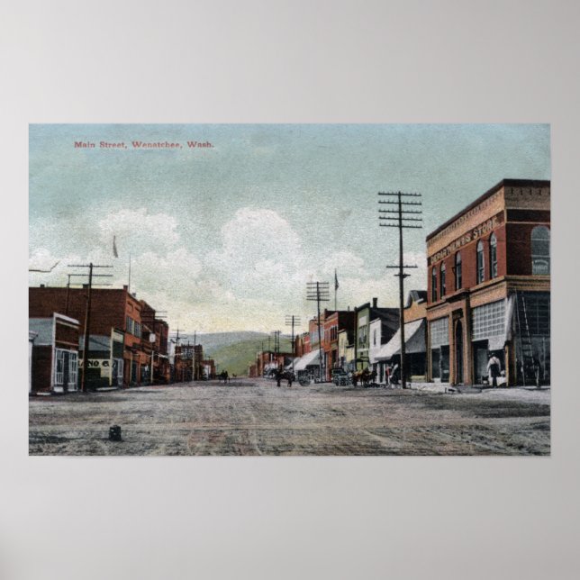 Wenatchee, WashingtonView of Main Street Poster (Framsidan)
