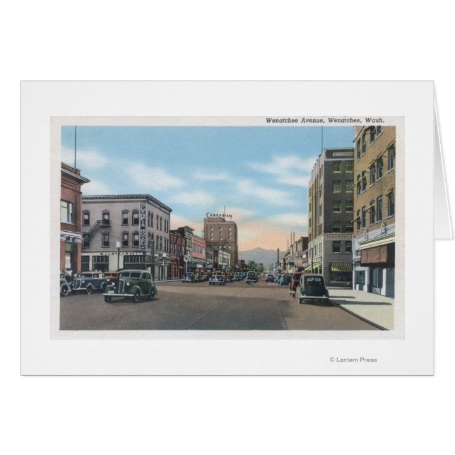 Wenatchee, WashingtonWenatchee Avenue Scene # Hälsningskort (Framsidan Horizontal)