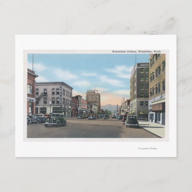 Wenatchee, WashingtonWenatchee Avenue Scene # Vykort (Framsida)