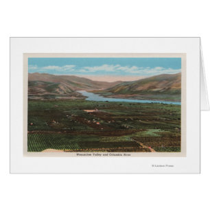 Wenatchee, WAView av dalen & Columbia River Hälsningskort