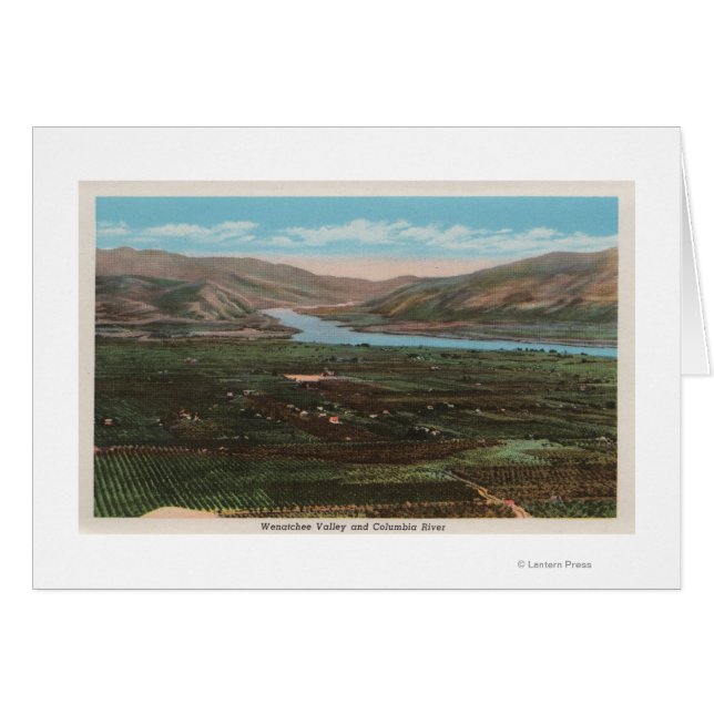 Wenatchee, WAView of Valley & Columbia River Hälsningskort (Framsidan Horizontal)