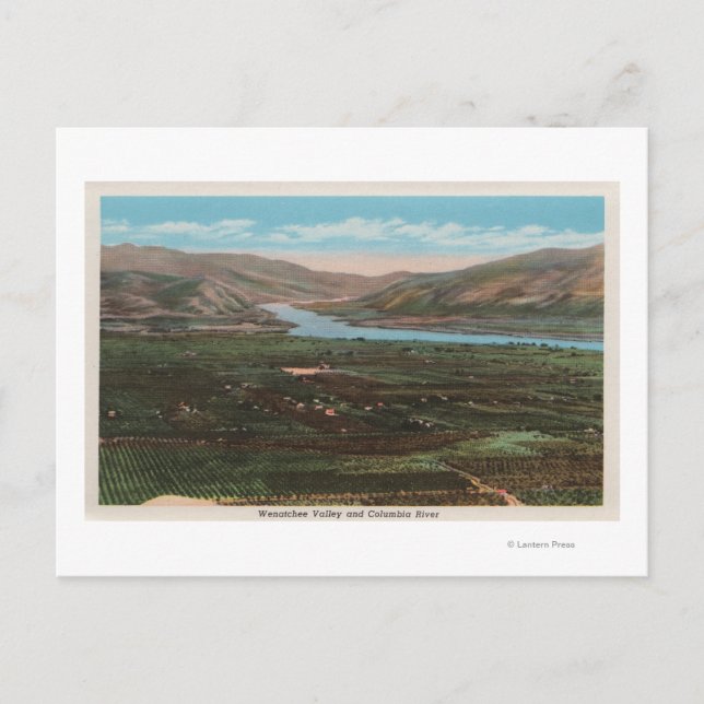 Wenatchee, WAView of Valley & Columbia River Vykort (Framsida)