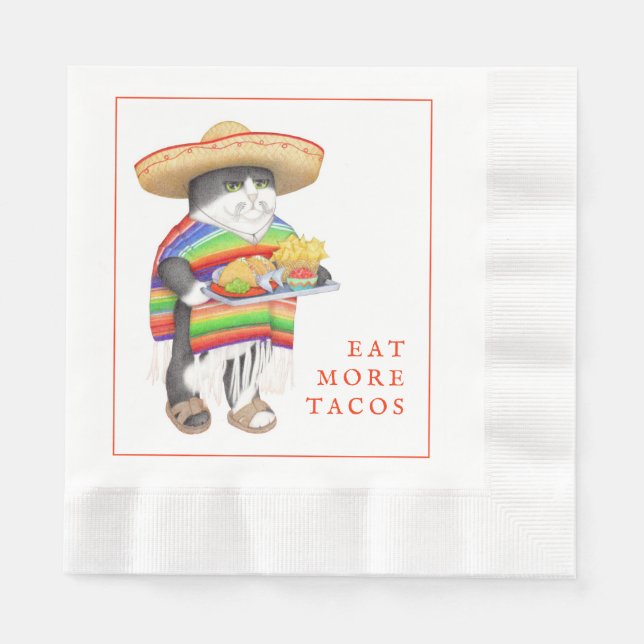 WENDELITO Ät Fler Tacos präglade lunchservett Pappersservett (Framsidan)