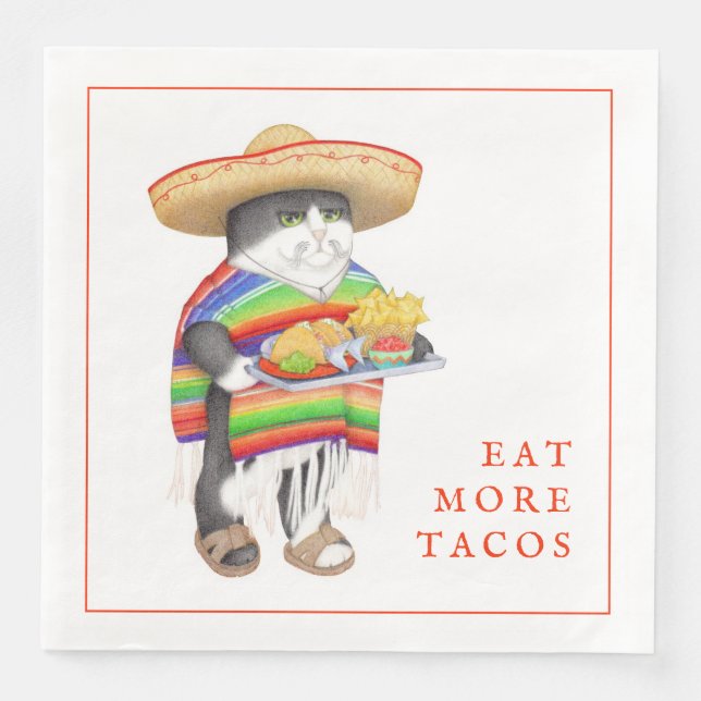 WENDELITO Ät Fler Tacos Standard Middagsservett Pappersservett (Framsida)
