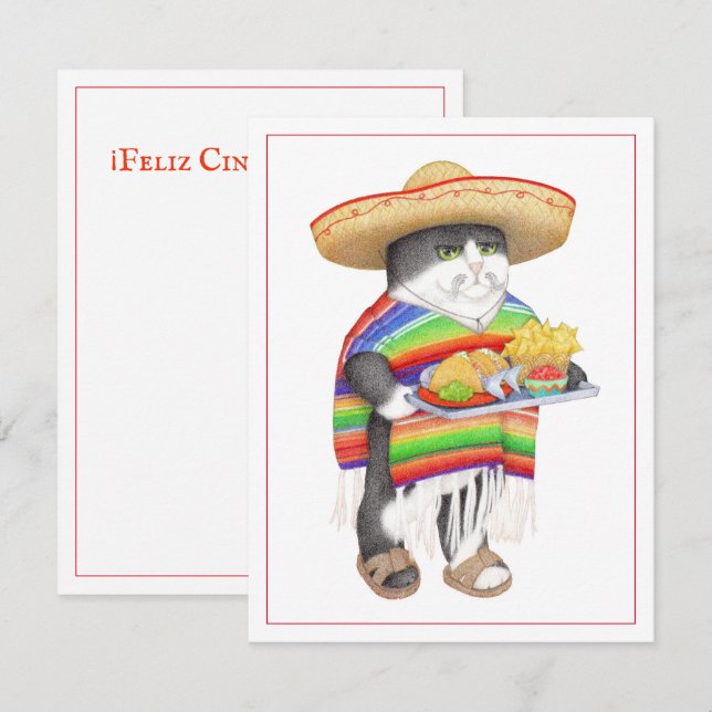 WENDELITO Cinco de Mayo 4,25x5,6 Platt kort (Fram/baksida)