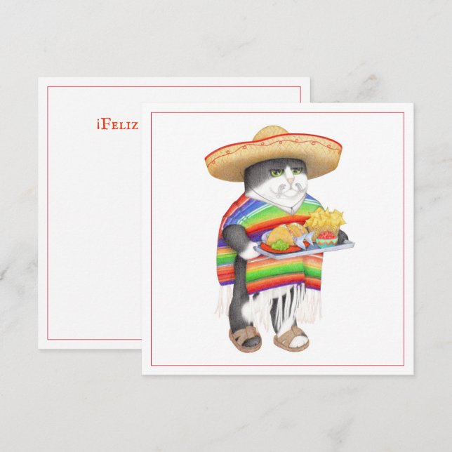 WENDELITO Cinco de Mayo 5,25-tums fyrkantskort Julkort (Fram/baksida)