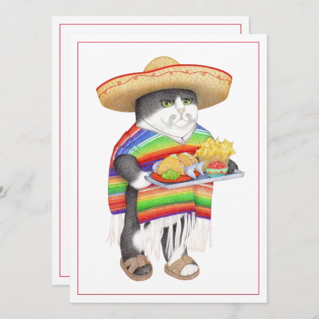 WENDELITO Cinco de Mayo 5.5x7.5 Platt Kort (Fram/baksida)