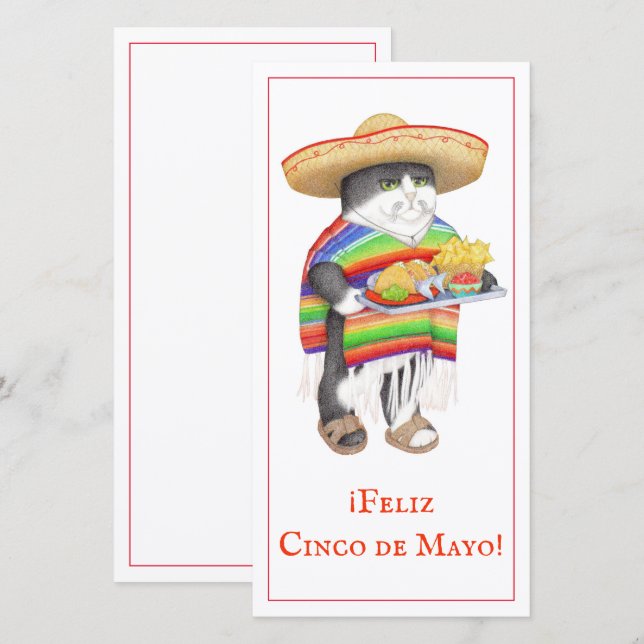 WENDELITO Cinco de Mayo 8x4-platta kort (Fram/baksida)