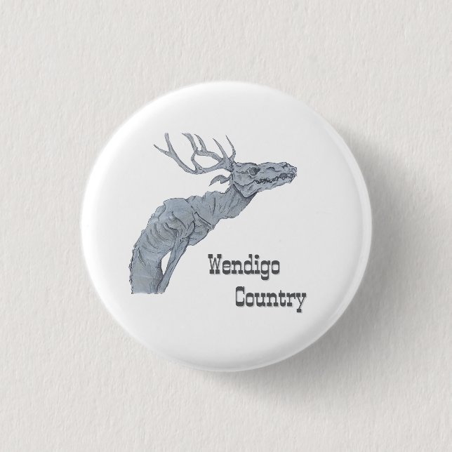 Wendigo Country Algonquian Folklore Button Knapp (Framsida)