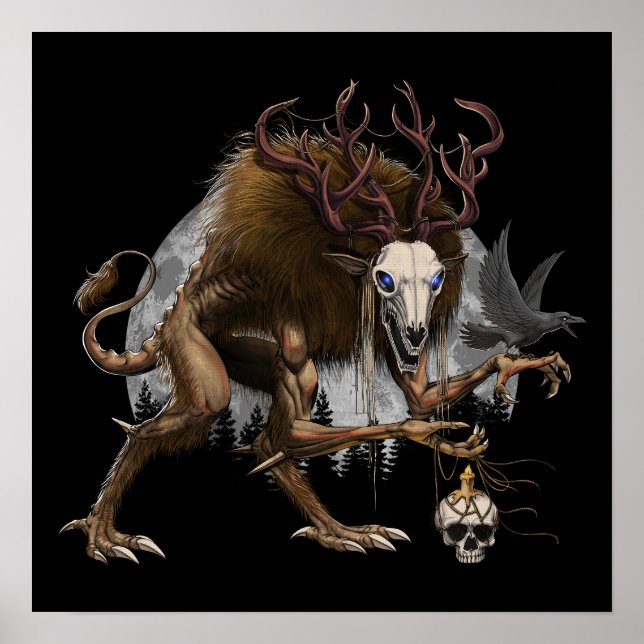 Wendigo Cryptid Creature Poster (Framsidan)