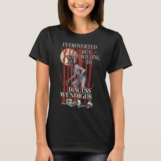 Wendigo Cryptid Skin Walker Folklore Cryptozoology T Shirt (Framsida)