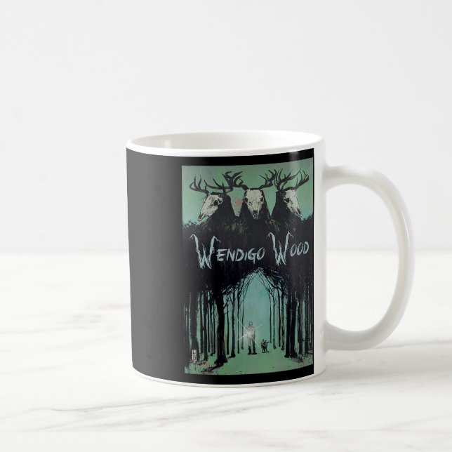 Wendigo Ghost of the Forest Cryptid Wendigo Wood Kaffemugg (Höger)