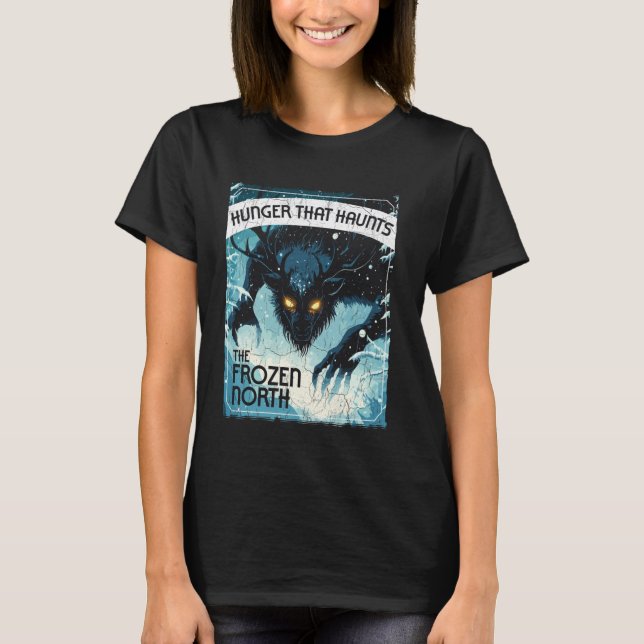Wendigo kannibalmonster algonkinsk Native Amerika T Shirt (Framsida)