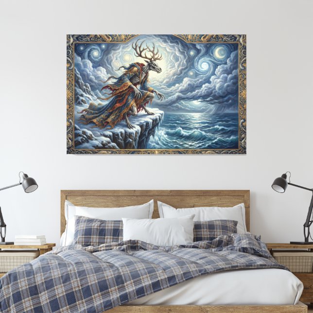 Wendigo Watch Over Starry Seas Canvastryck (Insitu (sovrum))
