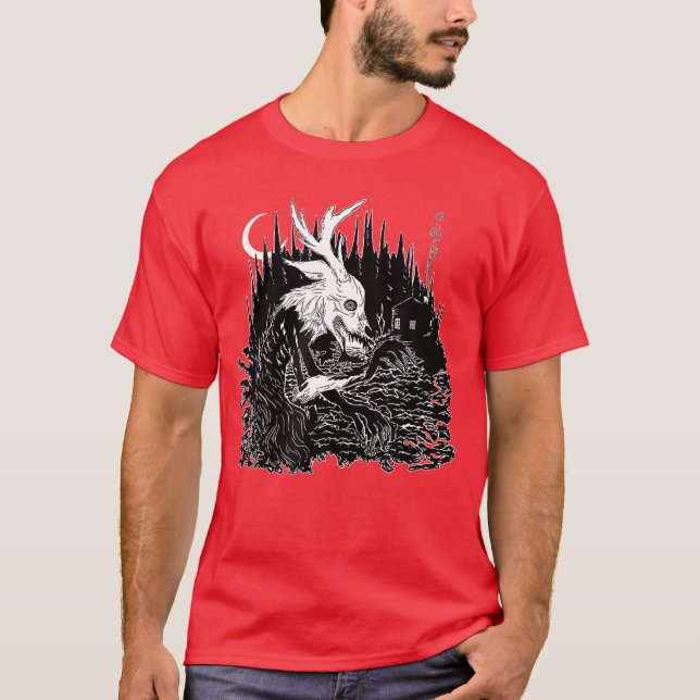 Wendigohe Cryptid Cannibal Spirit of the Horror Fo T Shirt (Framsida)