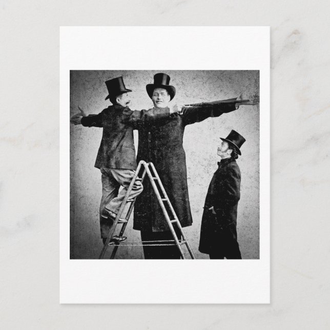 Wendt Cabinet Card Giant Circus Freak Sideshow Vykort (Framsida)