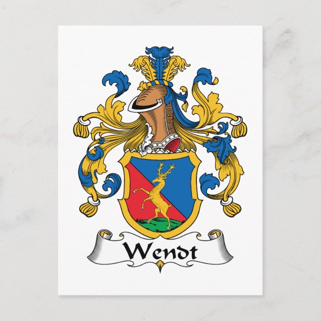Wendt Family Crest Vykort (Framsida)