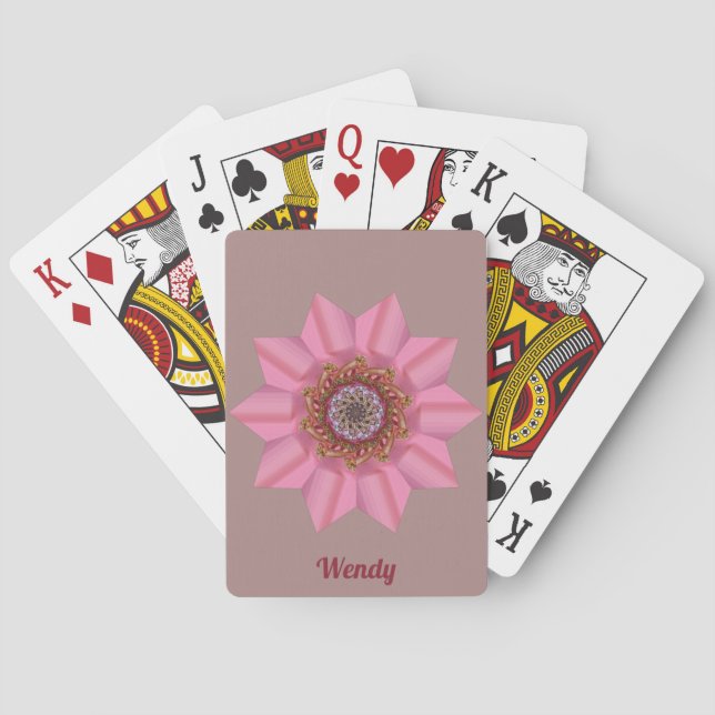 ~ WENDY ~ 3D Rosa Star Design ~ Original Casinokort (Baksidan)
