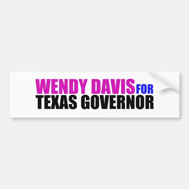 Wendy Davis som guvernör i Texas Bildekal (Framsidan)