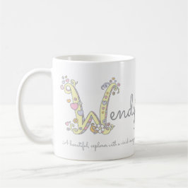 Wendy känd menande dekorativ W monogrammugg Kaffemugg