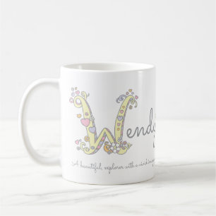 Wendy känd menande dekorativ W monogrammugg Kaffemugg
