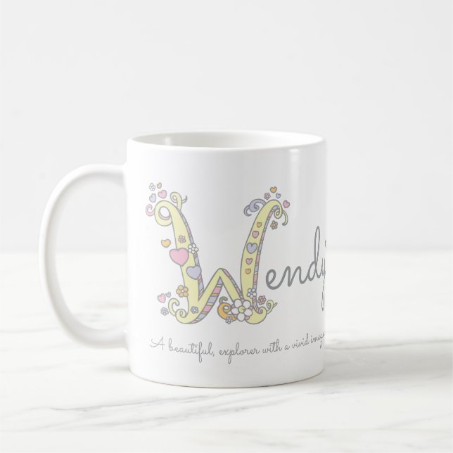 Wendy känd menande dekorativ W monogrammugg Kaffemugg (Vänster)