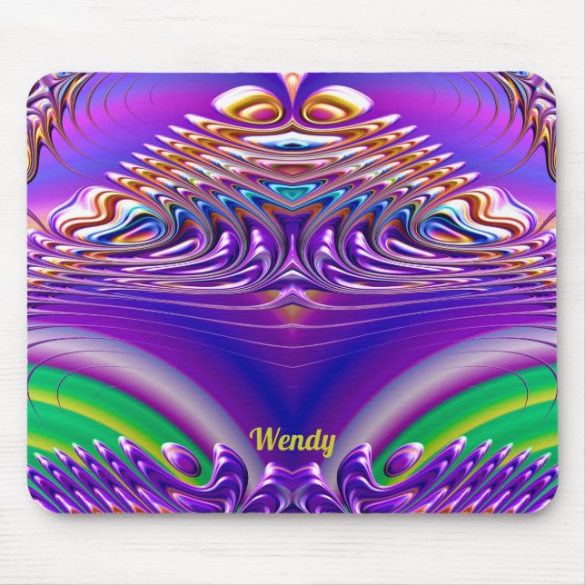 WENDY ~ Zany Grönt, Blue, Gult och Lila Musmatta (Framsidan)