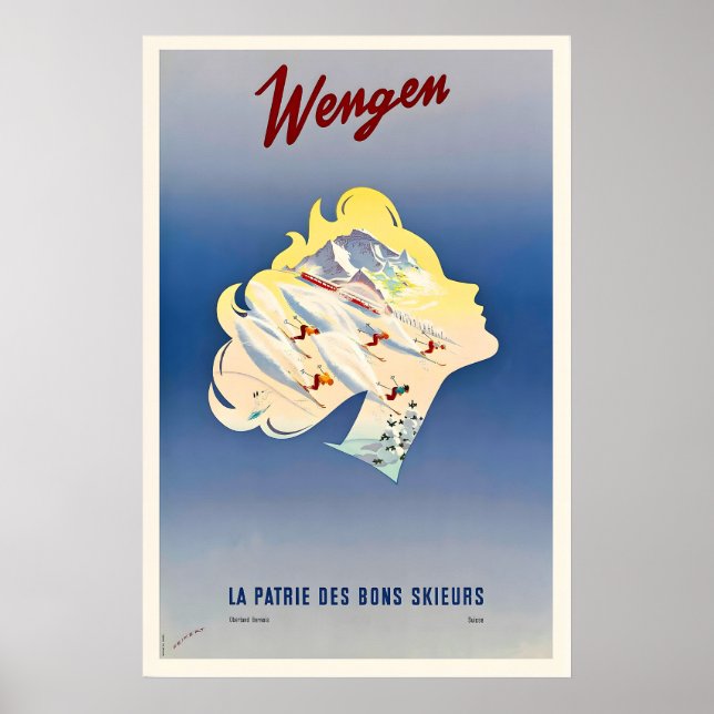Wengen Oberland Bernois Schweiz Suisse Schweiz Poster (Framsidan)