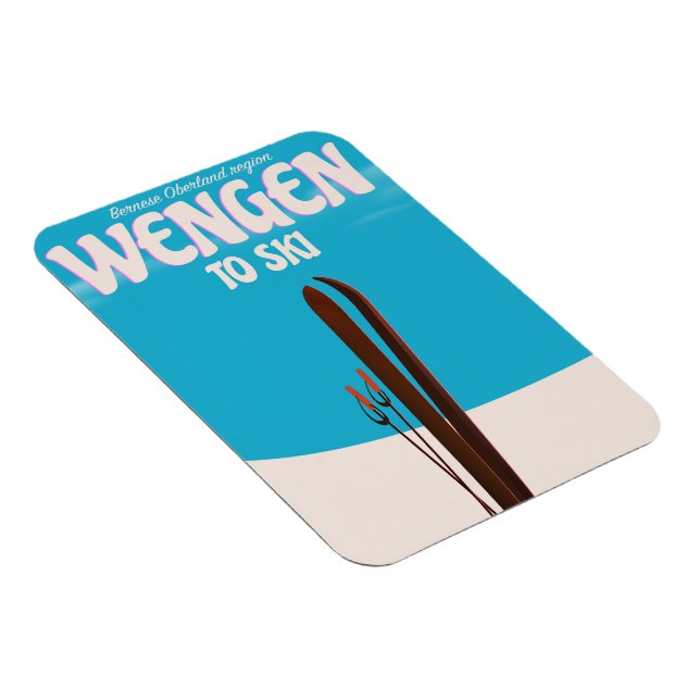 Wengen, Schweiz, skidposter Magnet (Högersidan)