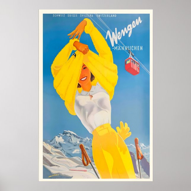 Wengen Schweiz Suisse Schweiz Berg Alperna Poster (Framsidan)