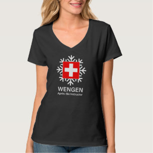 Wengen schweizare Apres-Skidar instruktören T Shirt