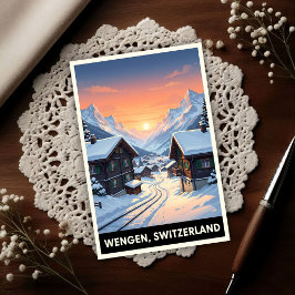 Wengen, Switzerland: 1960s Vintage Travel Vykort