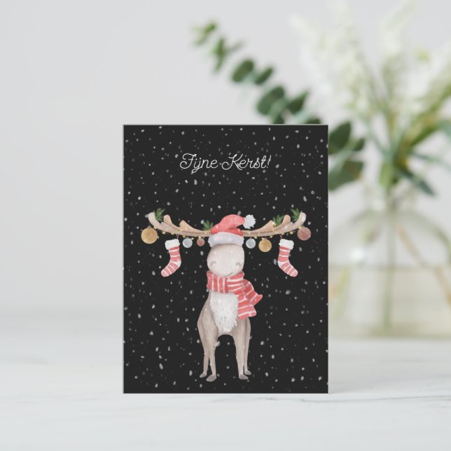 Wenskaart (10,8 x 14,2 cm) - Fijne Kerst Vykort (Stående Fram)