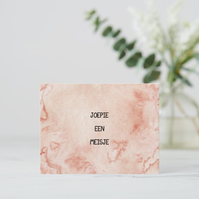 Wenskaart (10,8 x 14,2 cm) - Joepie Een Meisje Vykort (Stående Fram)
