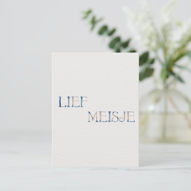 Wenskaart (10,8 x 14,2 cm) - Lief Meisje Vykort (Stående Fram)